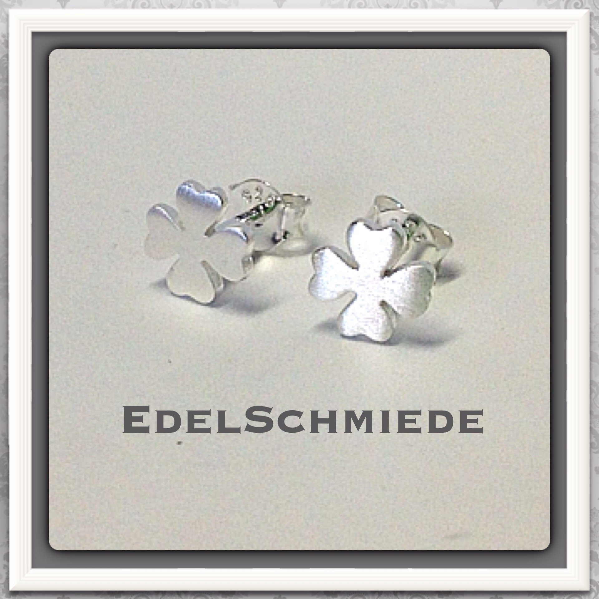 Ohrstecker-Set Ohrstecker 925 Kleeblatt matt kleine Glücksbringer Ohrring