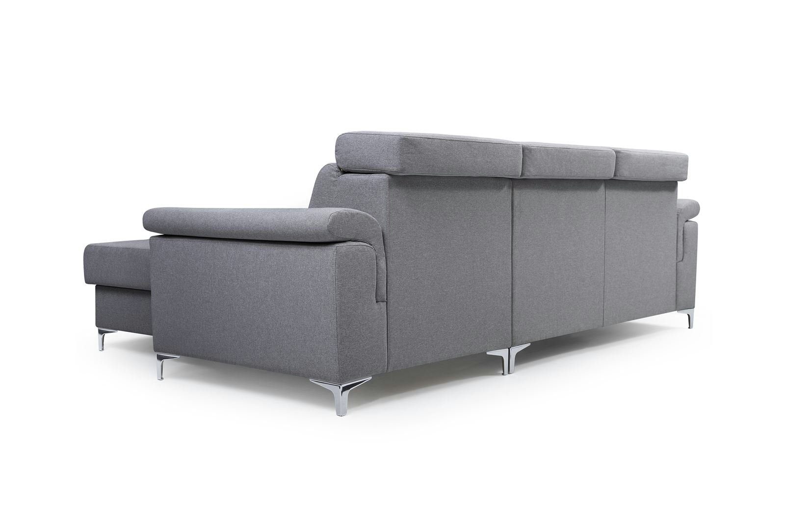 (cover Beautysofa universelle Ecksofa 87) MARTIN Schlaffunktion Polsterecke mit 252cm Ecksofa Grau