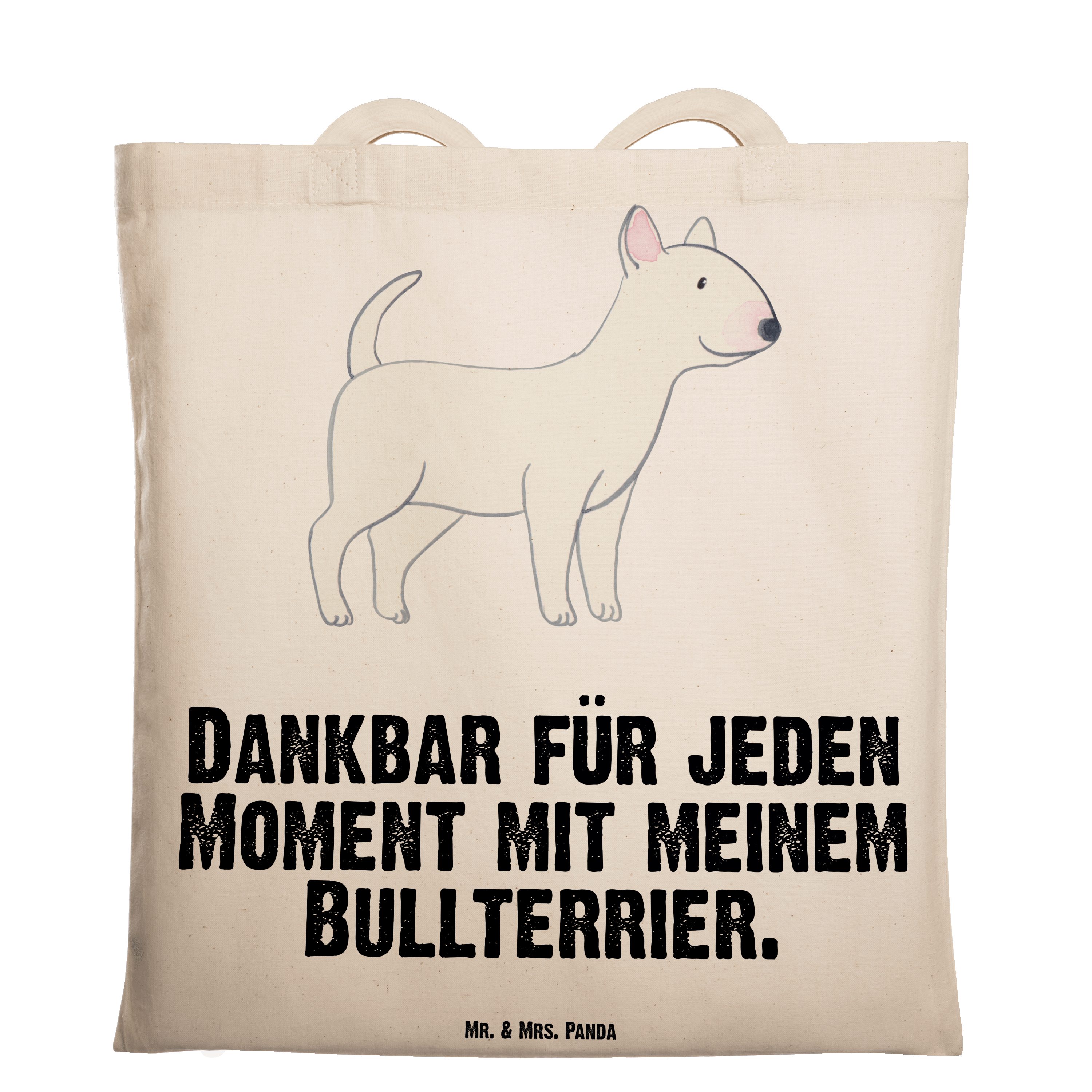 Mr. & Mrs. Panda Tragetasche Bullterrier Moment - Transparent - Geschenk, Beuteltasche, Stoffbeute (1-tlg)