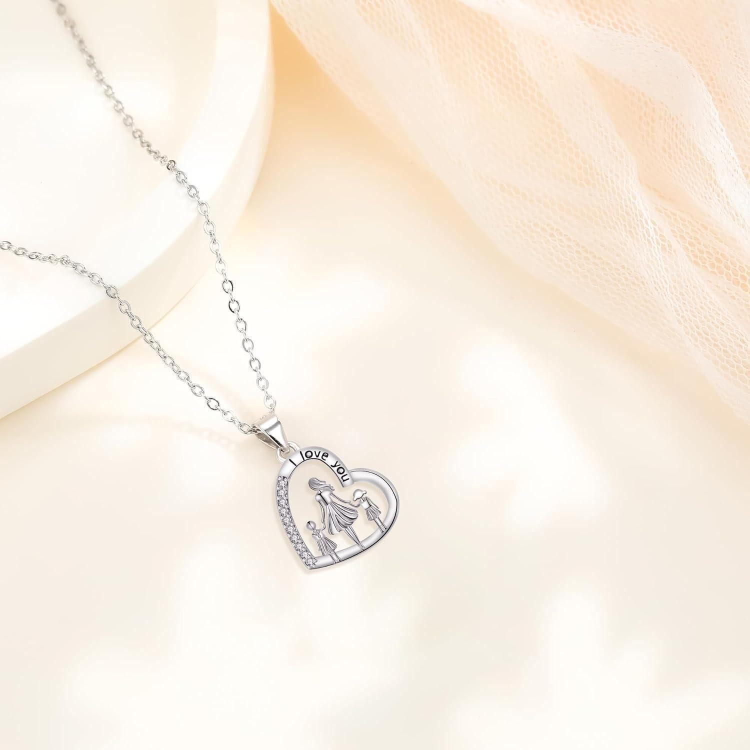 LuxusKollektion Kette und Anhänger Set Halskette 925 Sterling Silber Herz A günstig online kaufen