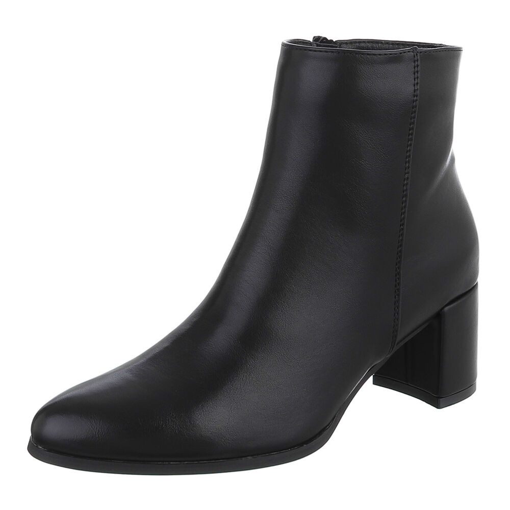Ital-Design Damen Stiefelette mit Blockabsatz und Reißverschluss Stiefelette (92699387) Blockabsatz Stiefeletten in Schwarz von Ital-Design