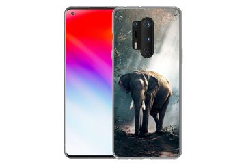 MuchoWow Handyhülle Elefant - Tiere - Licht - Wald - Natur - Wildtiere, Phone Case, Handyhülle OnePlus 8 Pro, Silikon, Schutzhülle