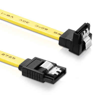 adaptare adaptare 31401 10 cm SATA-Kabel 6 GB/s mit Metall-Clip und einem Winke Computer-Kabel
