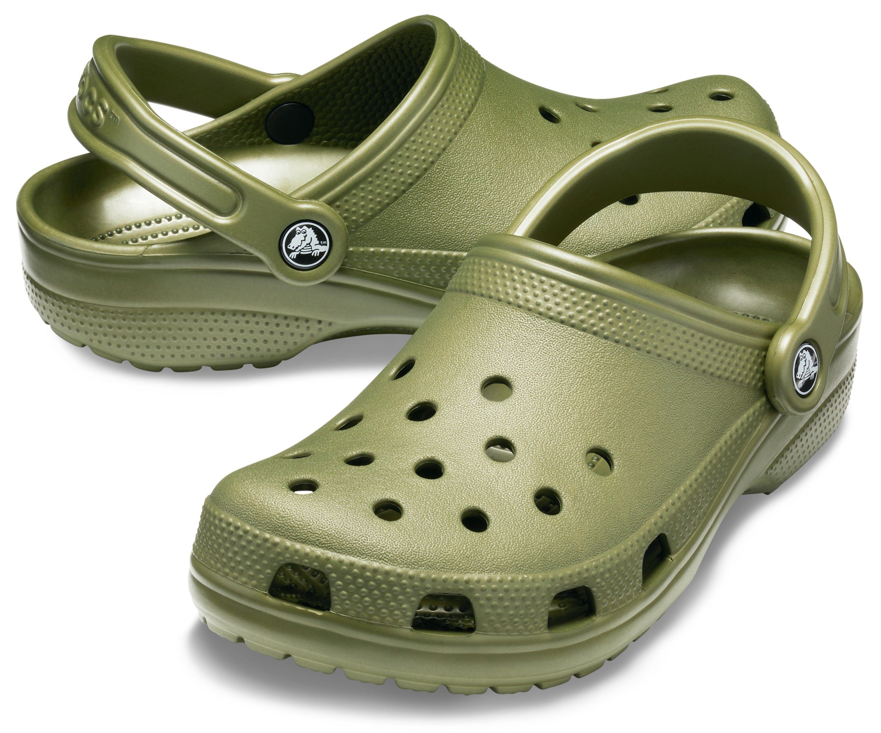 Crocs Classic Clog mit khaki Logo typischem