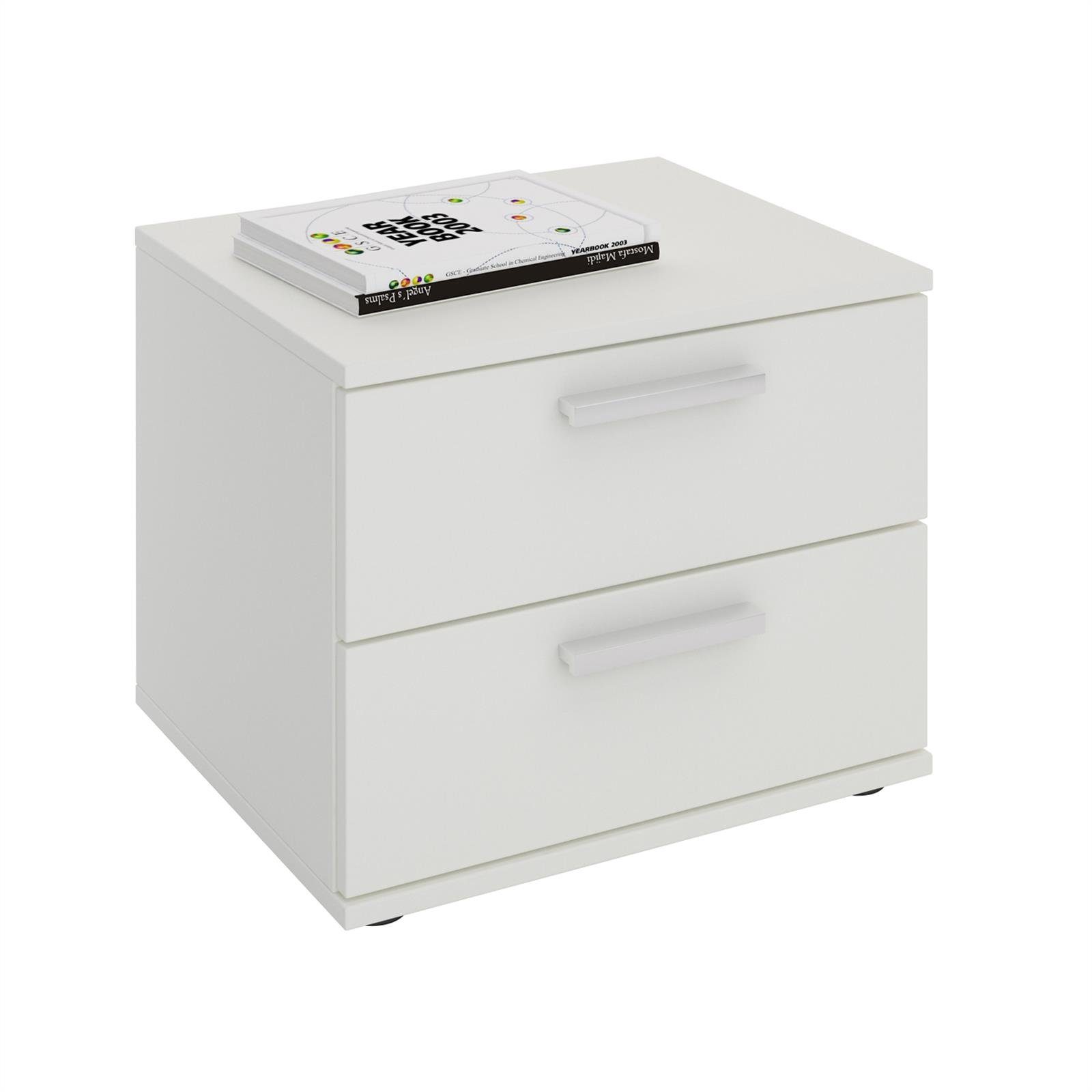 CARO-Möbel Nachtkommode MAXIMA, Nachttisch Nachtschrank Kommode Konsole Ablage Schlafzimmer 2 Schublad