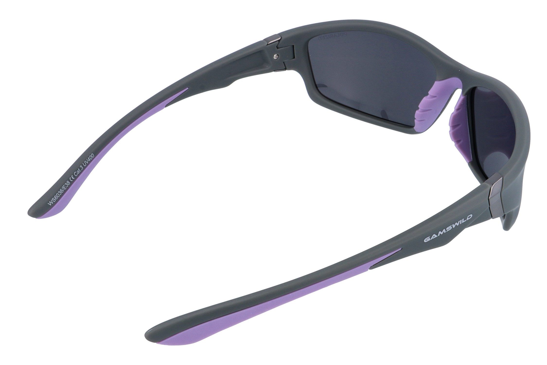 Gamswild Sportbrille UV400 Sportbrille Sonnenbrille Fahrradbrille Skibrille polarisierte, Gläser Damen Herren Modell WS6036 in blau, lila, grün