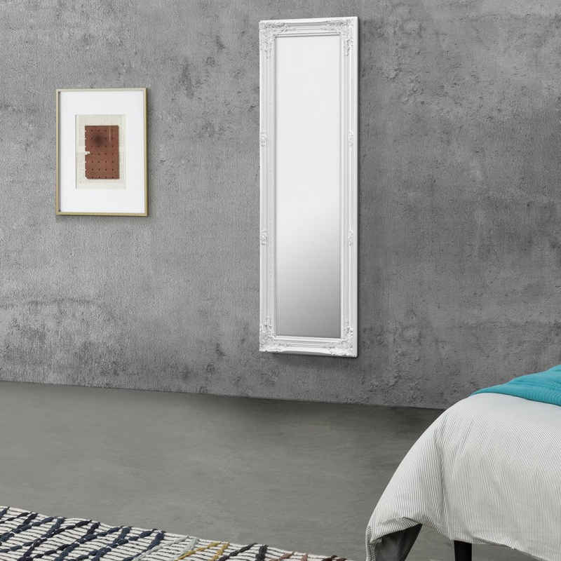 en.casa Wandspiegel, »Livorno« Ganzkörperspiegel 132 x 42 cm Antik Spiegel Weiß