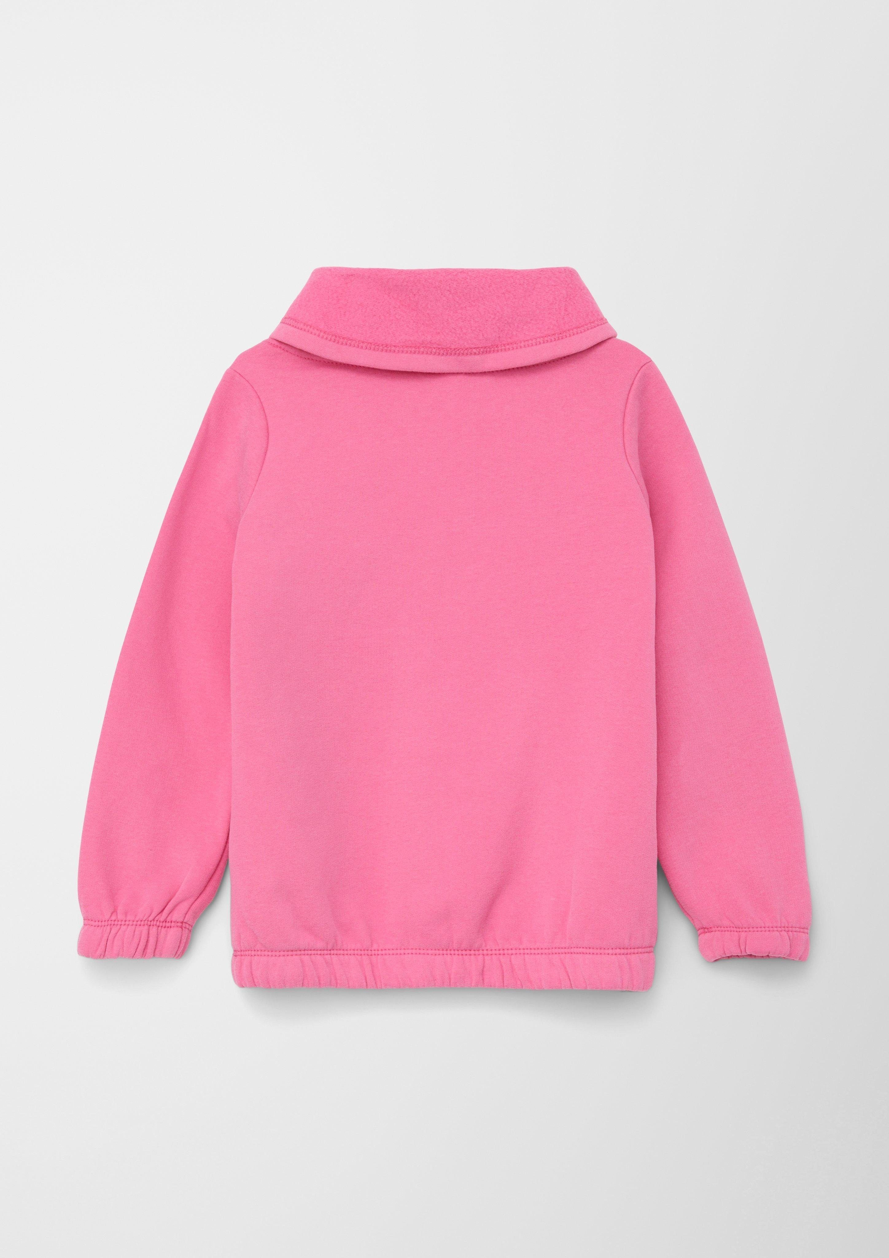 s.Oliver Sweatshirt Sweatshirt mit Schalkragen pink