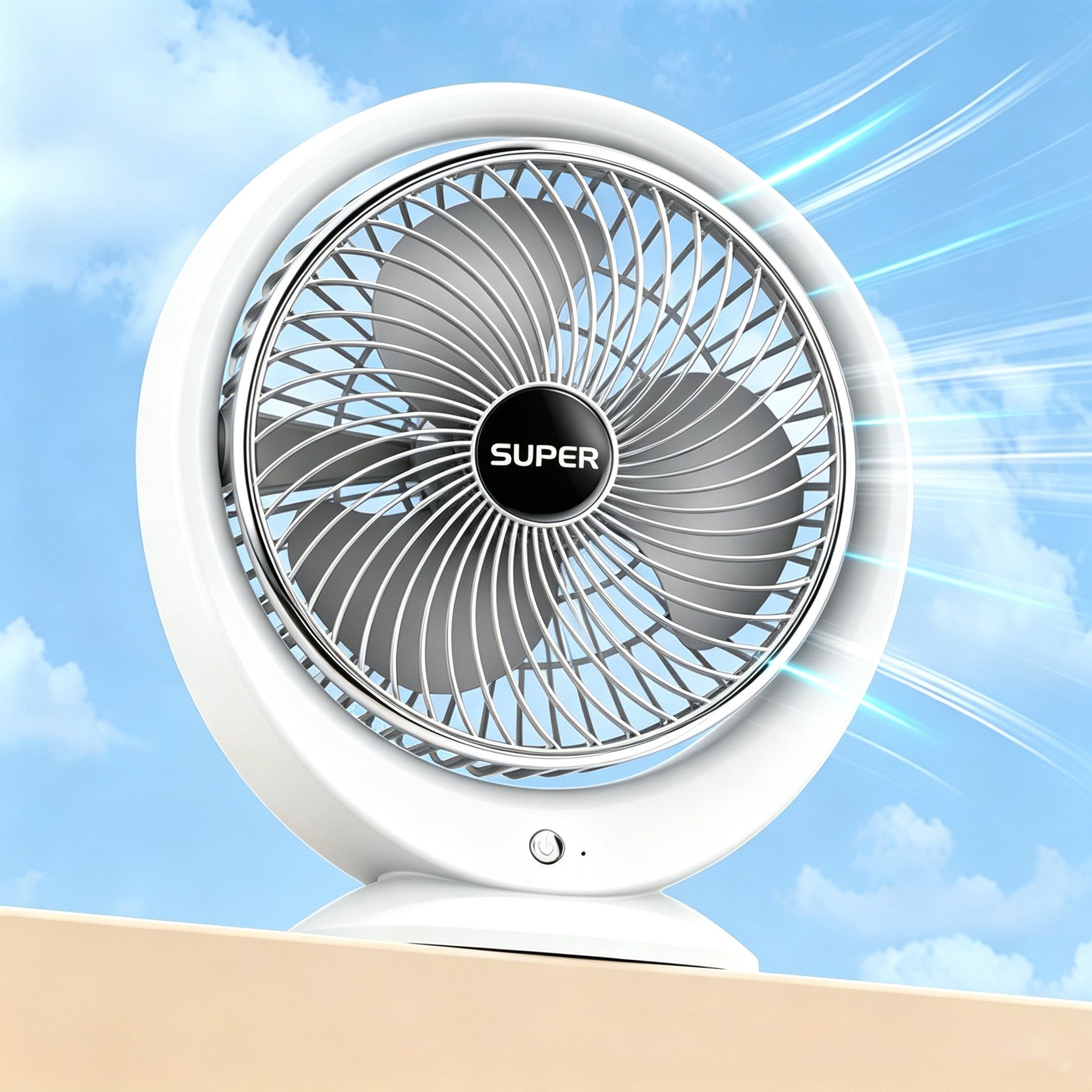 MOPUEA Ventilatorkombigerät Mini Ventilator Standventilator Tischventilator Luftzirkulation, 180° verstellbar Mobiler Luftkühler Schnelle Kühlung, Leiser Betrieb
