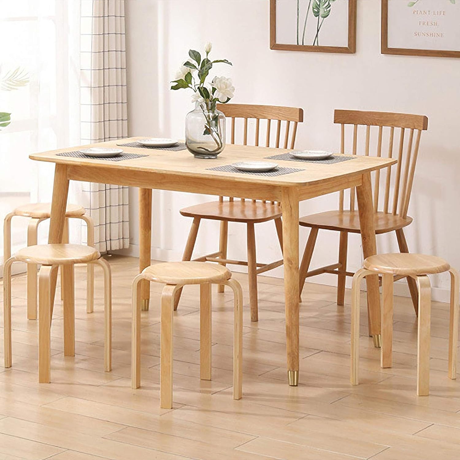 NUODWELL Fußhocker Stapelhocker Holz Hocker Mode günstig online kaufen