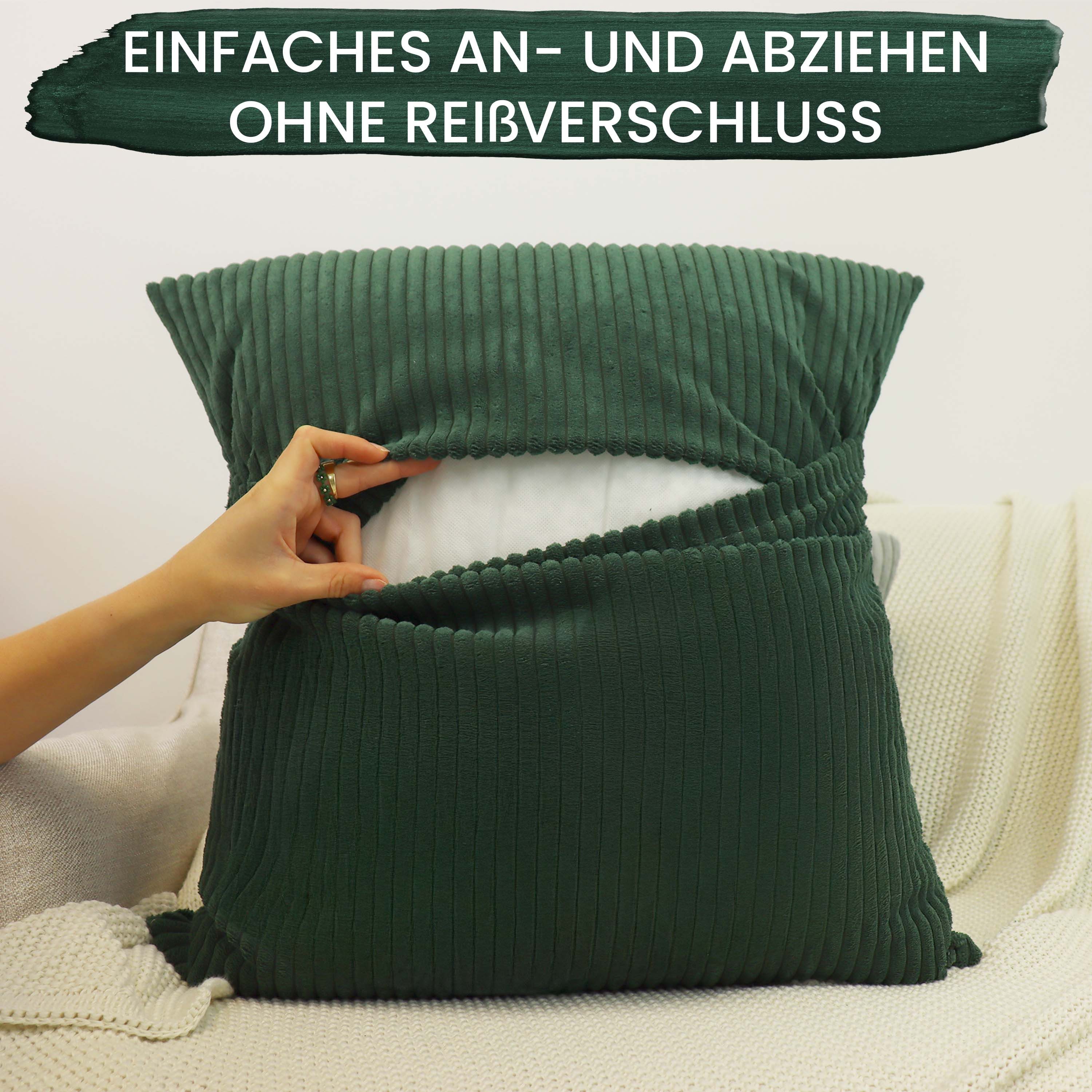 Amilian Dekokissen Sofakissen Couchkissen 2er Set - mit Füllung und Kissenbezug, weich, Hotelverschluss, formstabil – Bild 3 von 5