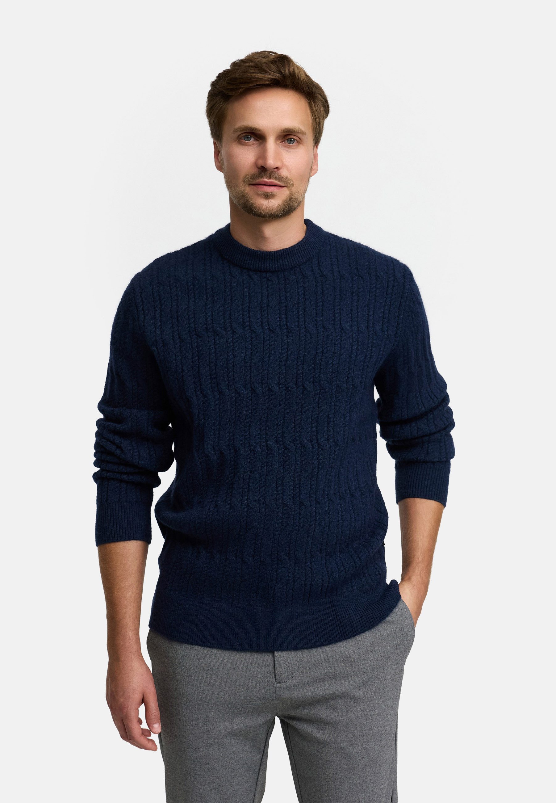 Jeff Strickpullover Herren JFMicah crew Pullover Herrenpullover Rundhalsausschnitt und bequemer Passform
