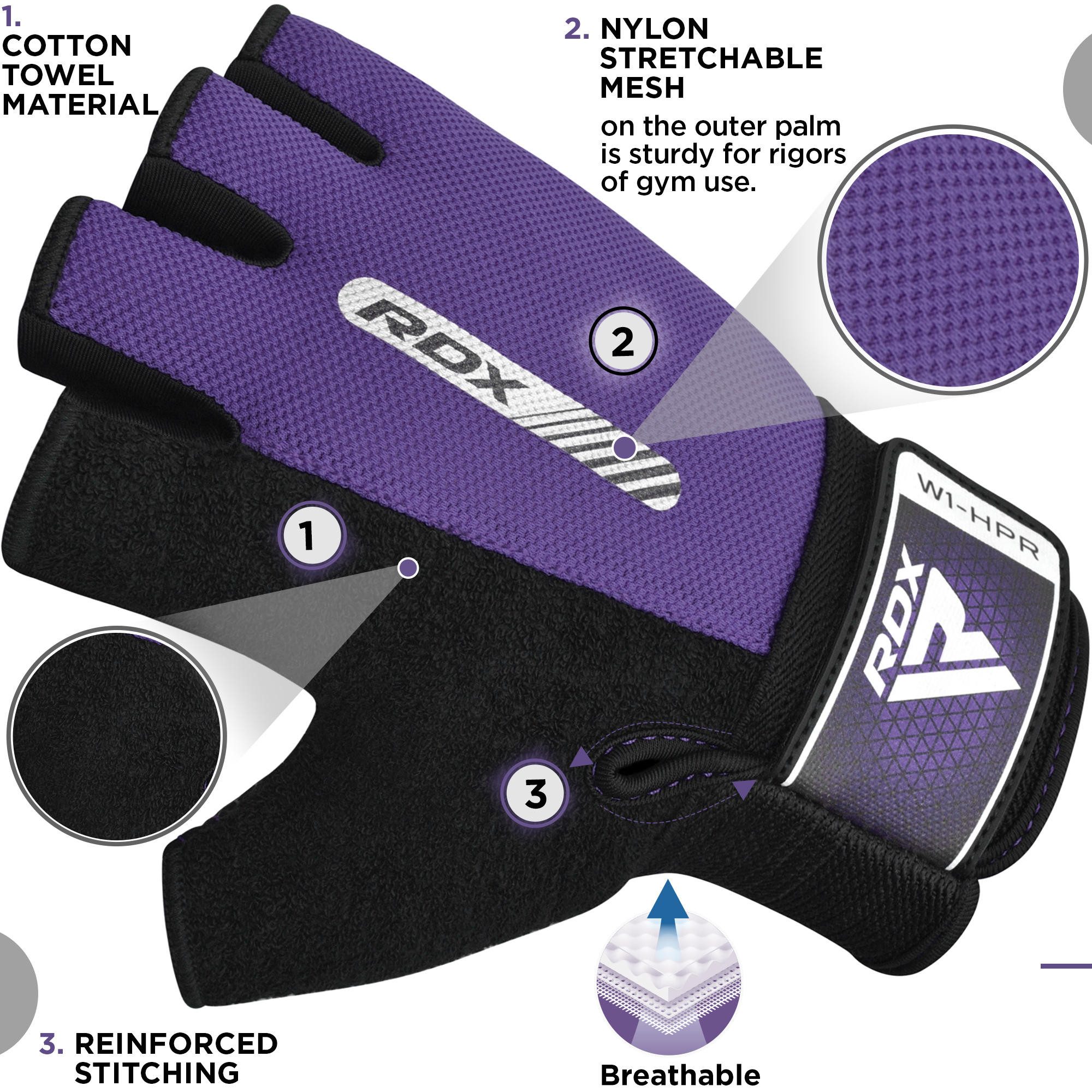 RDX Trainingshandschuhe RDX W1H Gymnastikhandschuhe – Bild 5 von 5