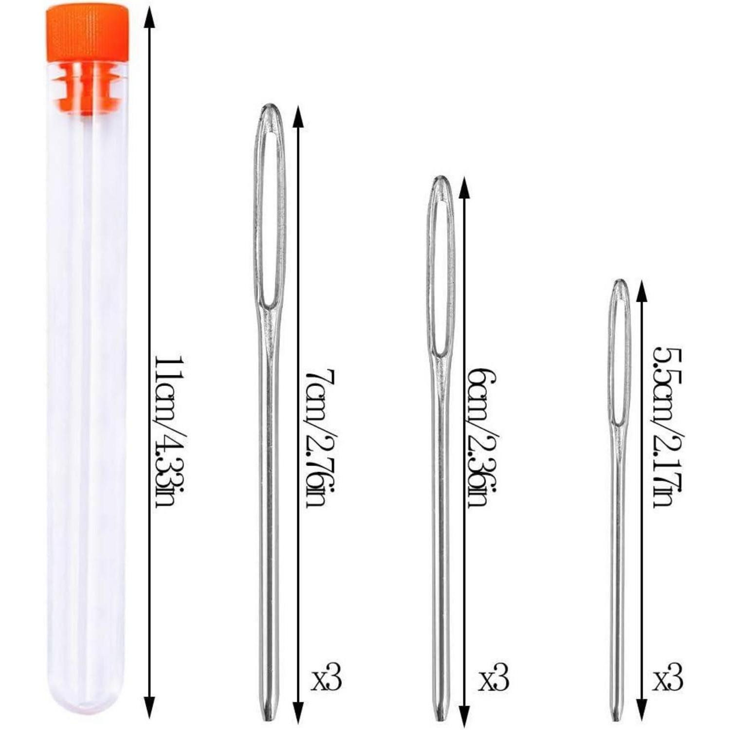 LuxusKollektion Big-Eye-Nadeln 9-teiliges Nähen Nadeln Set mit großen Augen - Leder Nähen Nadeln Set