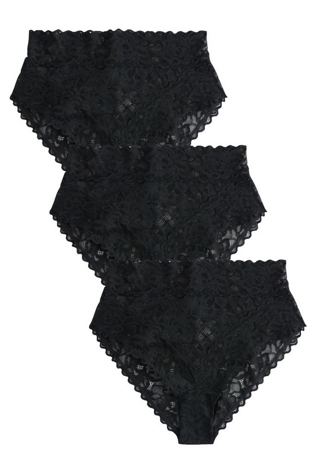 Next Slip Hochbund-Spitzenslips, 3er-Pack, hoher Beinschnitt (3-St)