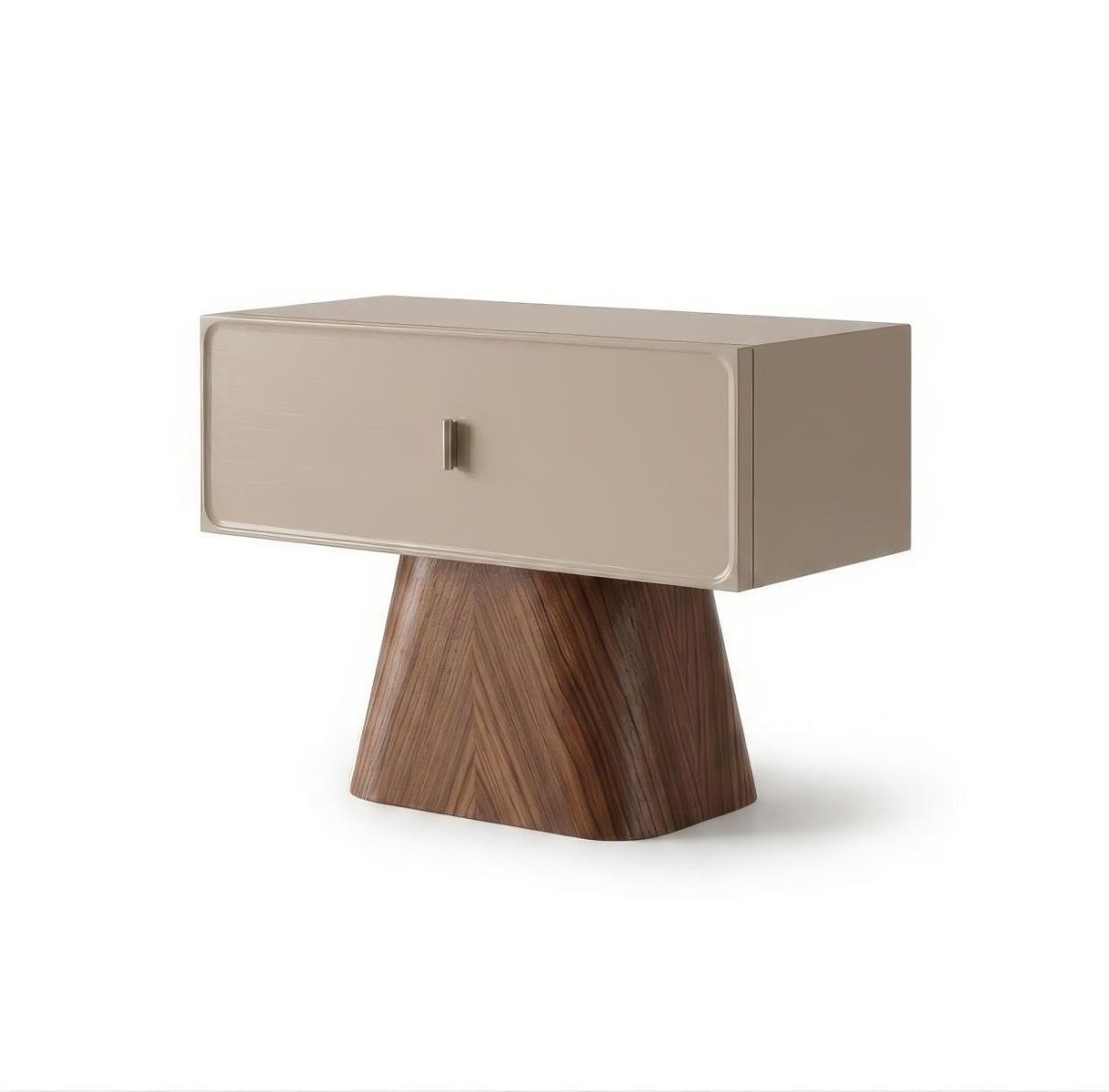 Xlmoebel Nachtkonsole Beige Nachttisch im modernen Luxusdesign aus Holz, Made in Europa