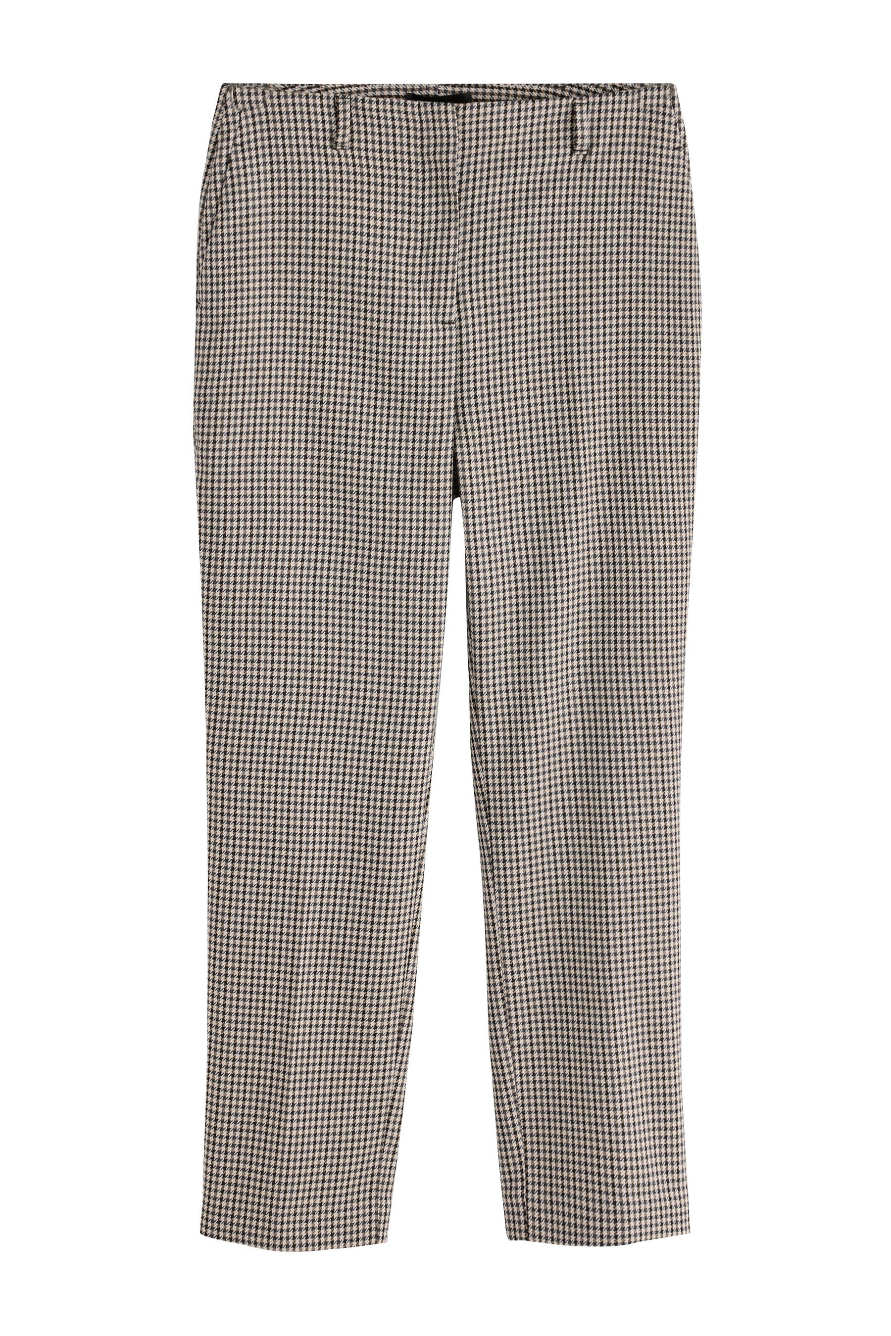 Anzughose Figurbetonte Slim Fit Hose mit Hahnentrittmuster