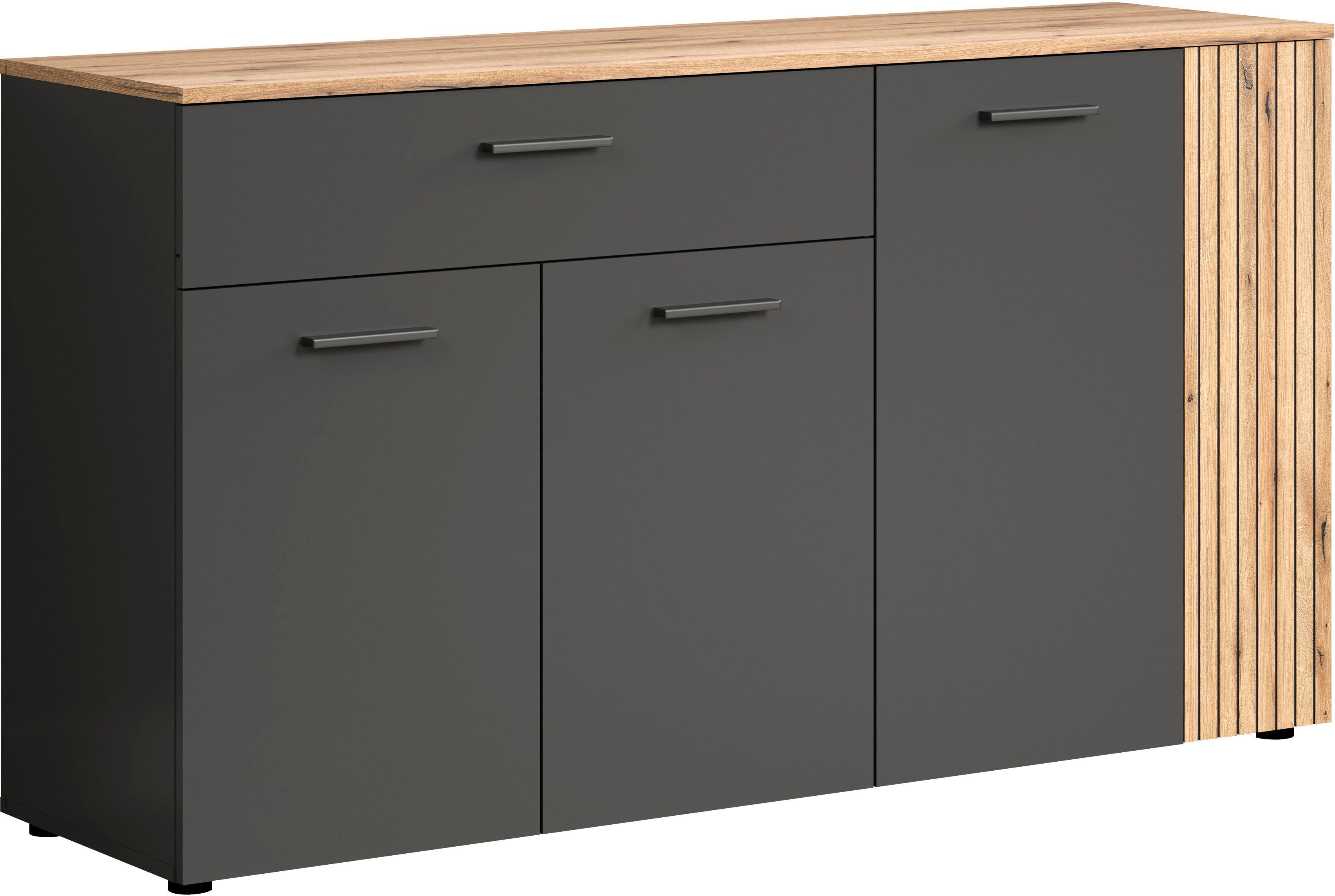 Home affaire Sideboard Estepona (1 St), Kommode, Akustikpaneel-Look; Breite 150 cm