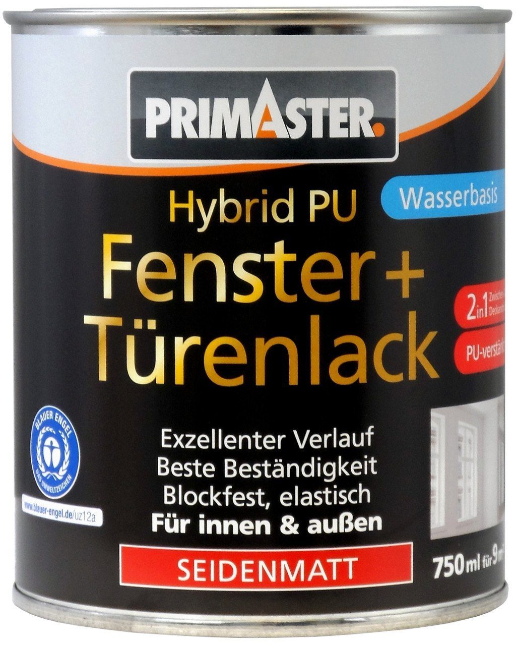 Lack Primaster Hybrid-PU Fenster- u. Türenlack 750 ml