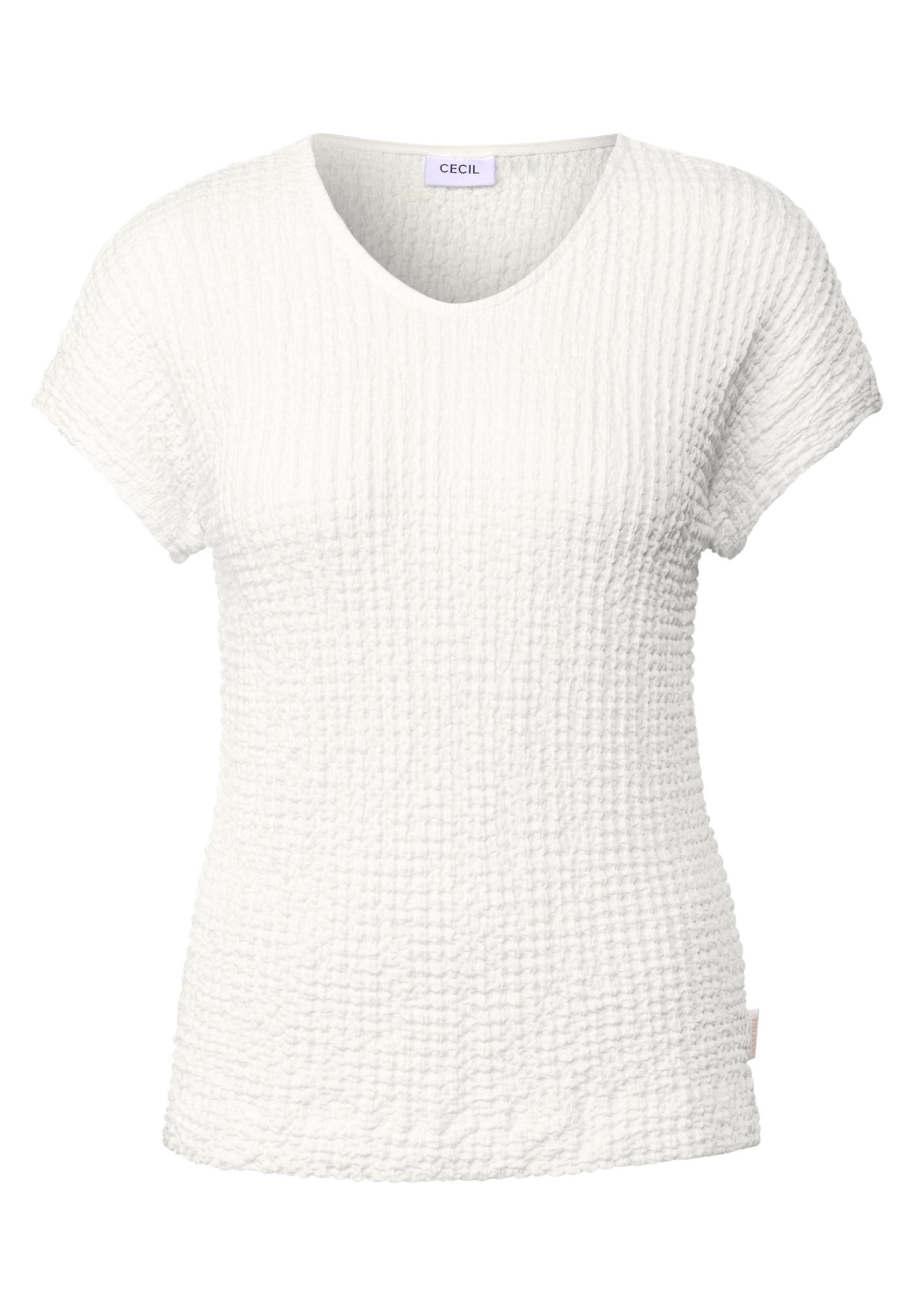 CECIL Kurzarmshirt Crinkle Structure T-Shirt günstig online kaufen