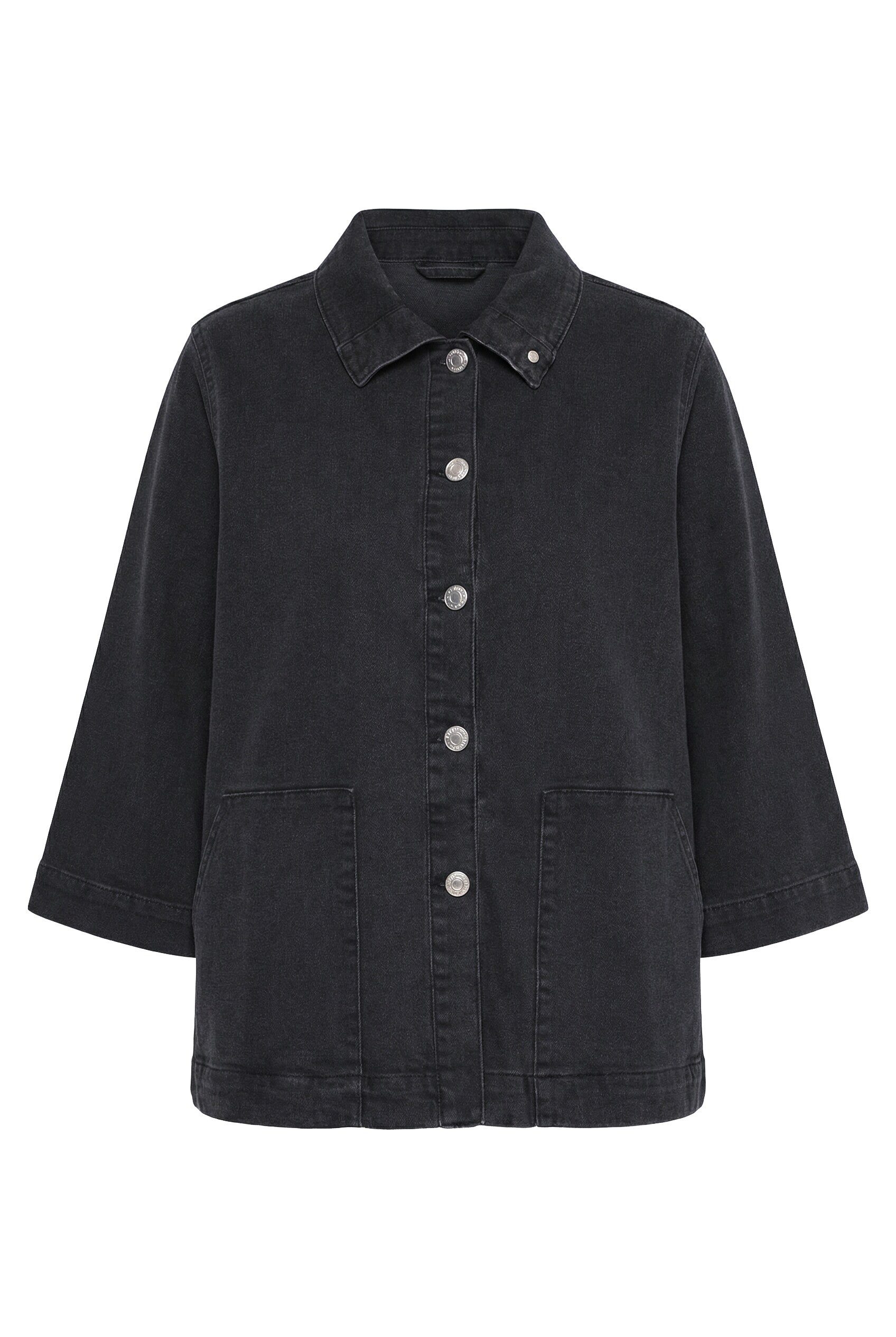 MIAMODA Sommerjacke Jeansjacke A-Linie Cape-Form Stehkragen günstig online kaufen