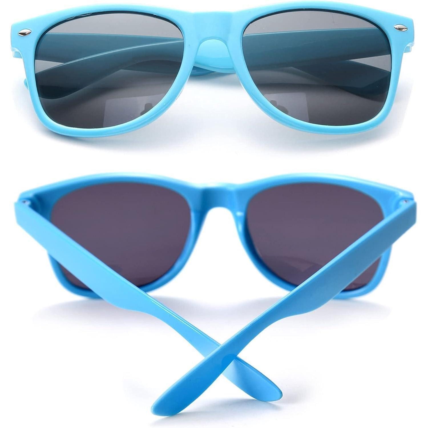 LuxusKollektion Retrosonnenbrille Sonnenbrillen 6er Set bunt neon lustig vintage Herren Blue-dark Lens