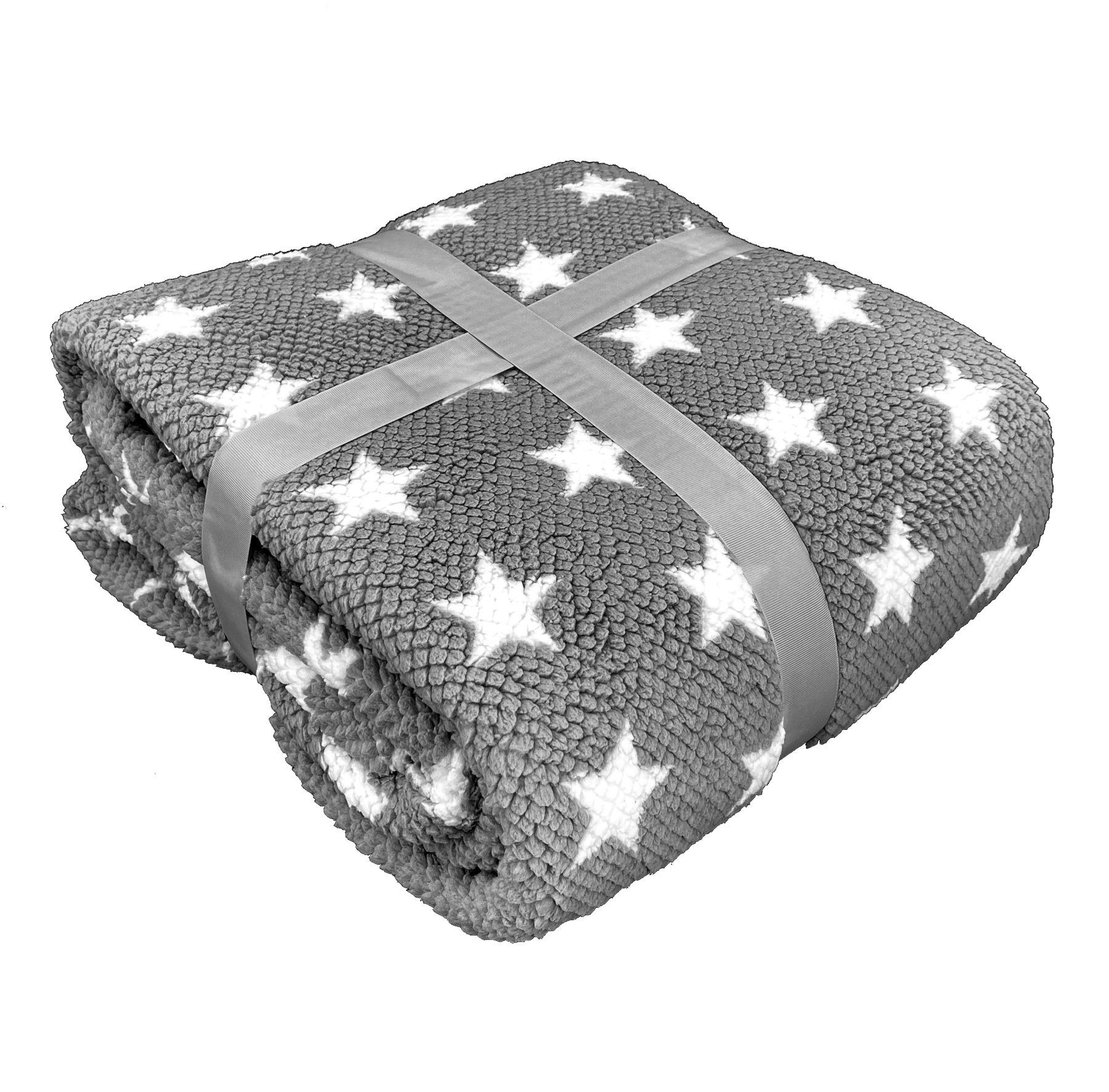 Wohndecke Flauschige Sterne Kuscheldecke 150x200 Sofadecke, günstig online kaufen