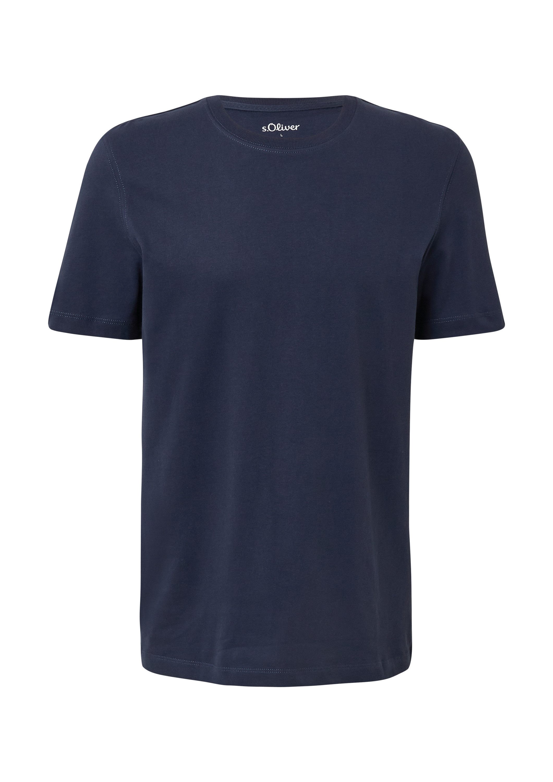 s.Oliver Kurzarmshirt T-Shirt Softes T-Shirt aus Heavy Jersey mit Label-Det günstig online kaufen