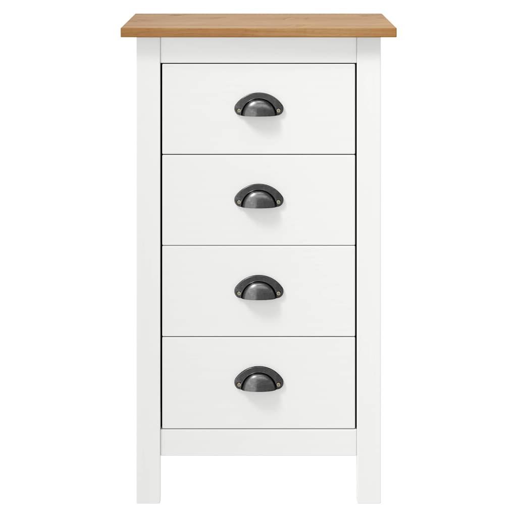vidaXL Sideboard Sideboard Hill Weiß 46x35x80 cm Massivholz Kiefer (1 St)