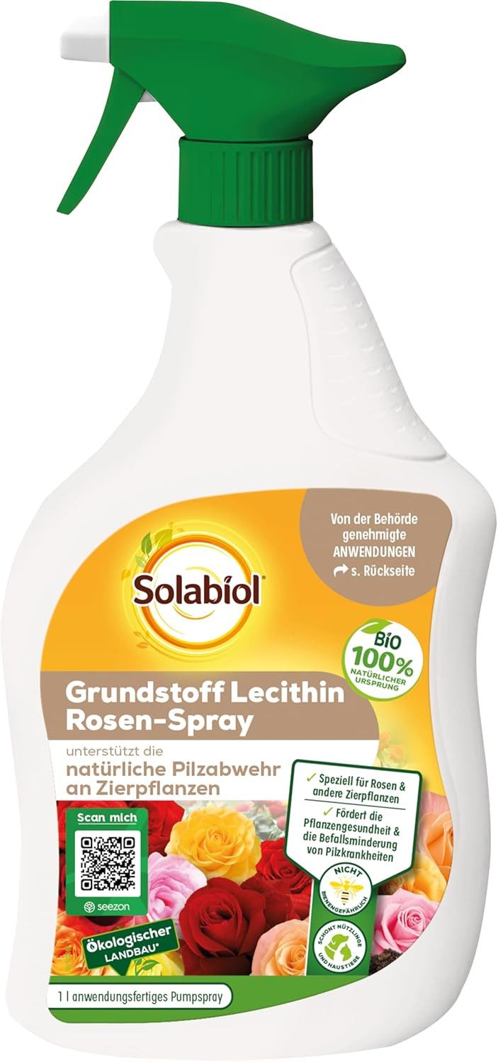 Solabiol Pflanzen-Pilzfrei Solabiol Grundstoff Lecithin Rosen-Spray 1 Liter Sprühflasche