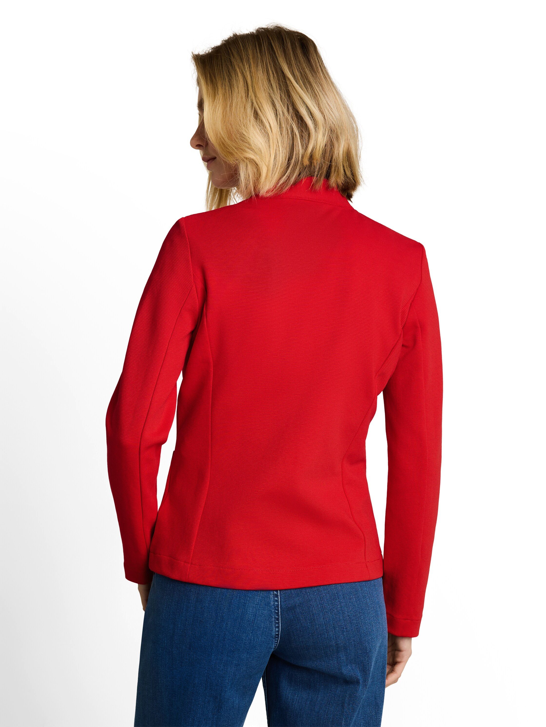TOM TAILOR Sweatblazer Fitted mit aufgesetzten Taschen und Struktur