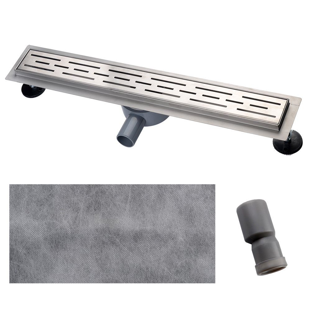 euroharry Duschrinne 360° Schlitz Duschrinne Edelstahl Bodenablauf Duschablauf Flach Slim