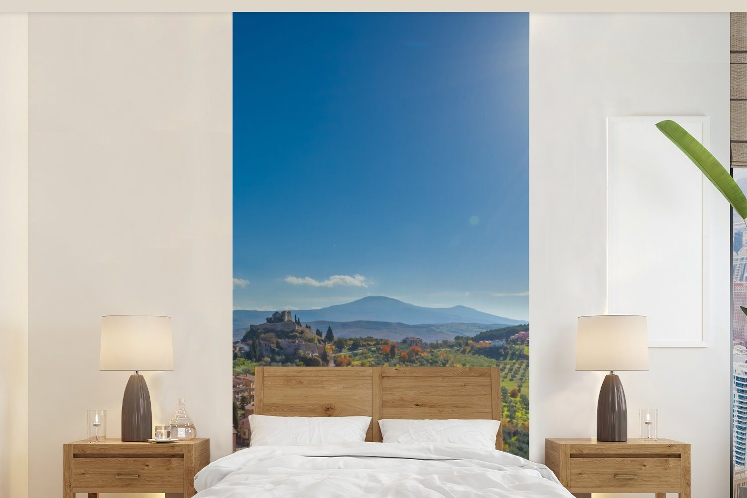 MuchoWow Fototapete Toskana - Italien - Sonne, Matt, bedruckt, (2 St), Vliestapete für Wohnzimmer Schlafzimmer Küche, Fototapete