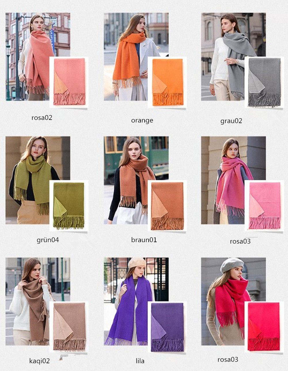 Damen Schal,kuschelweich,Winter in Qualität,Neuer Stil, für Frauen Halstuch Farben green03 verschiedenen Poncho XDeer Damen Geschenk Schal Modeschal