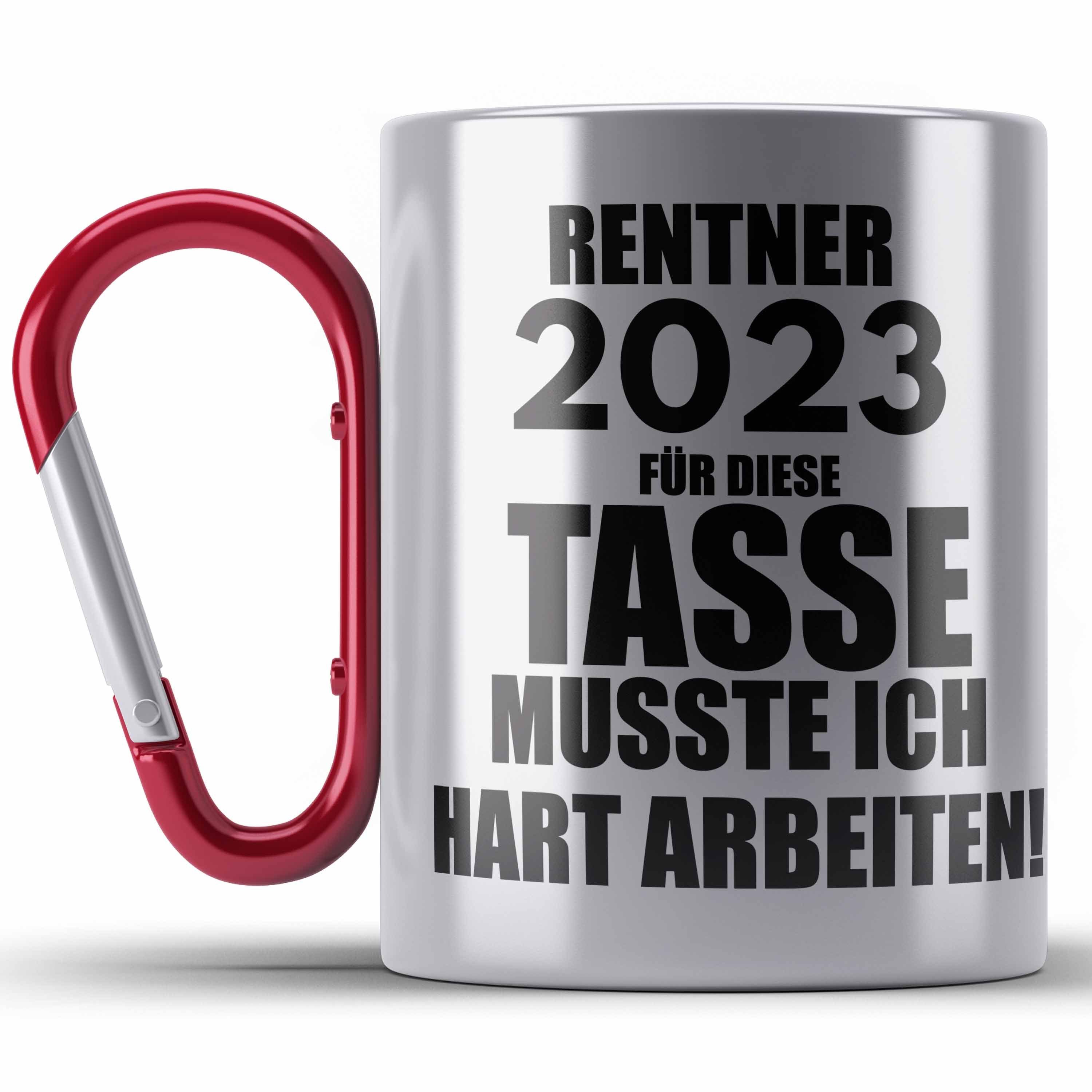 Ruhestand Rente Spruch Trendation 2022 Rentnerin Geschenk Thermotasse Rentner Tasse Edelstahl Rot