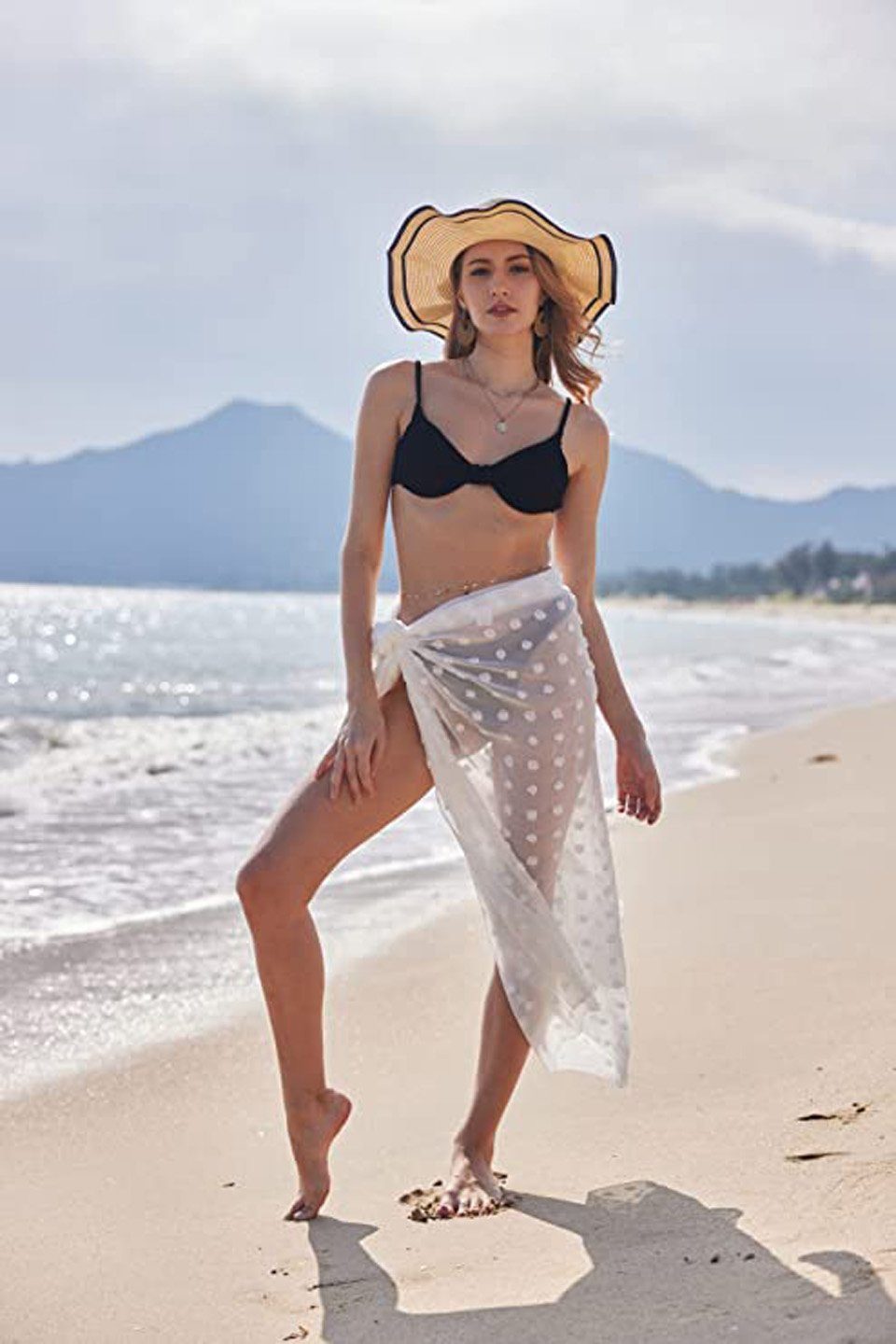 Moorle Pareo Strandkleid Strand Wrap Sarong Damen,Chiffon Bikini Cover Up
