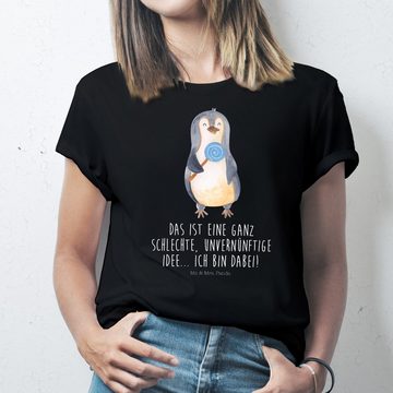 Mr. & Mrs. Panda T-Shirt Pinguin Lolli - Schwarz - Geschenk, Junggesellenabschied, Spruch, Reb (1-tlg)