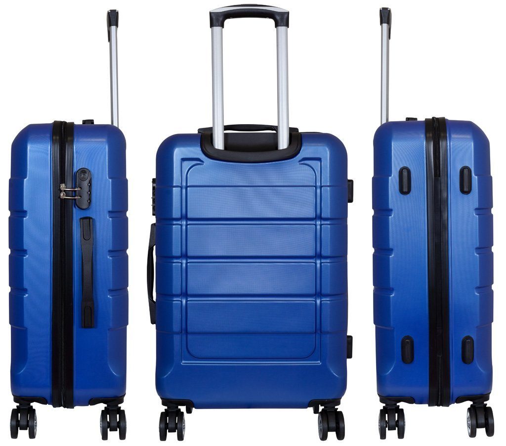 Farben, Jahresurlaub, Trendyshop365 Como blau für großer Koffer Trolley 4 Zahlenschloss Hartschale, den Rollen, 4