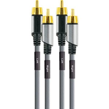 Schwaiger AINSTEIN® Cinch Audio Anschlusskabel 2,5 m Audio-Kabel, Space-Grau