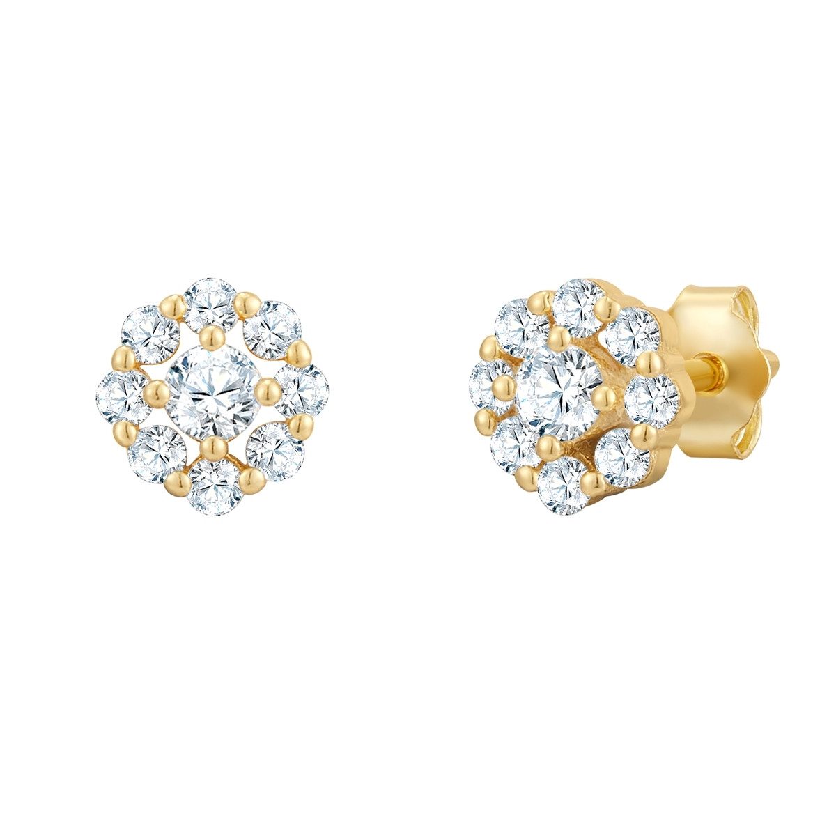 Glanzstücke München Paar Серьги-гвоздики gelbgold, mit Zirkonia