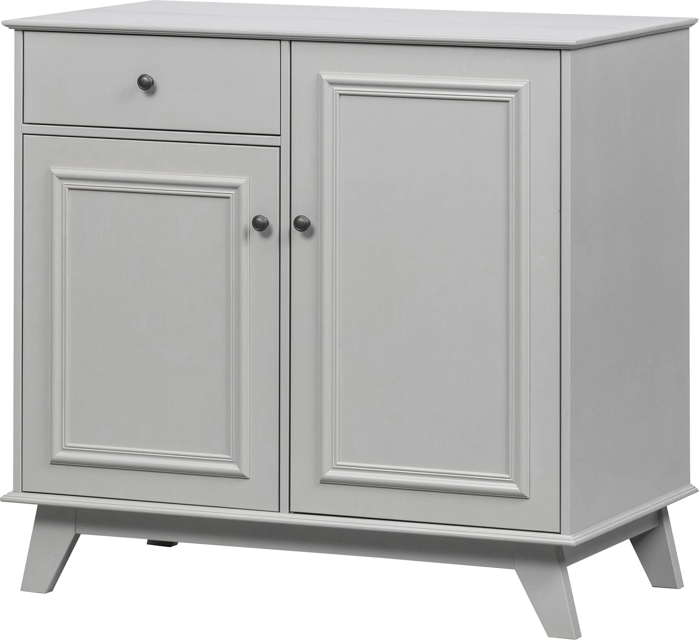 WOOOD Sideboard Lily FSC®-Kiefernholz mit Metallknöpfe, H 93 x B 98 x T 55 cm, Schutzlackierte Oberfläche, kombinierbar mit Lily-Serie, pfleigleicht
