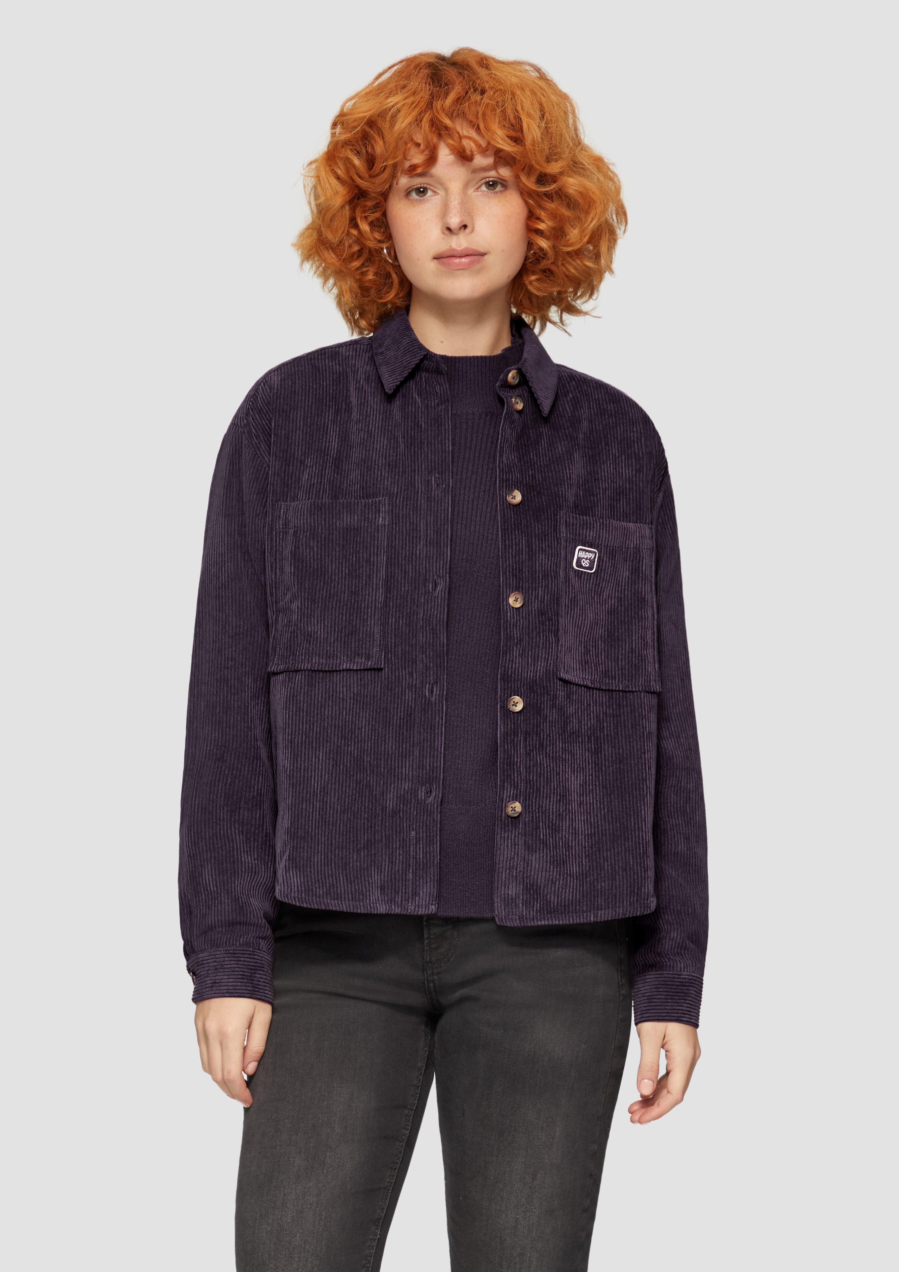 Langarmbluse Cord-Overshirt im Relaxed Fit