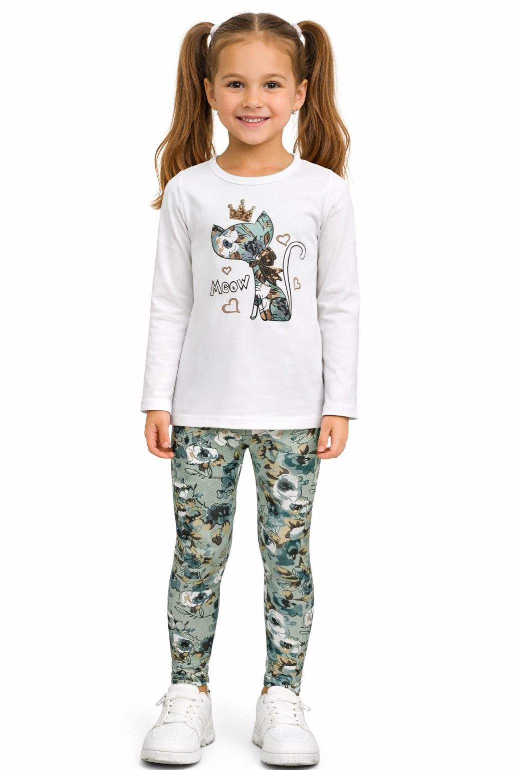 Girls Fashion Langarmshirt & Leggings Sommer Set Langarm Shirt + Leggings, MS2209e (Set, LA-Shirt&Leggings)