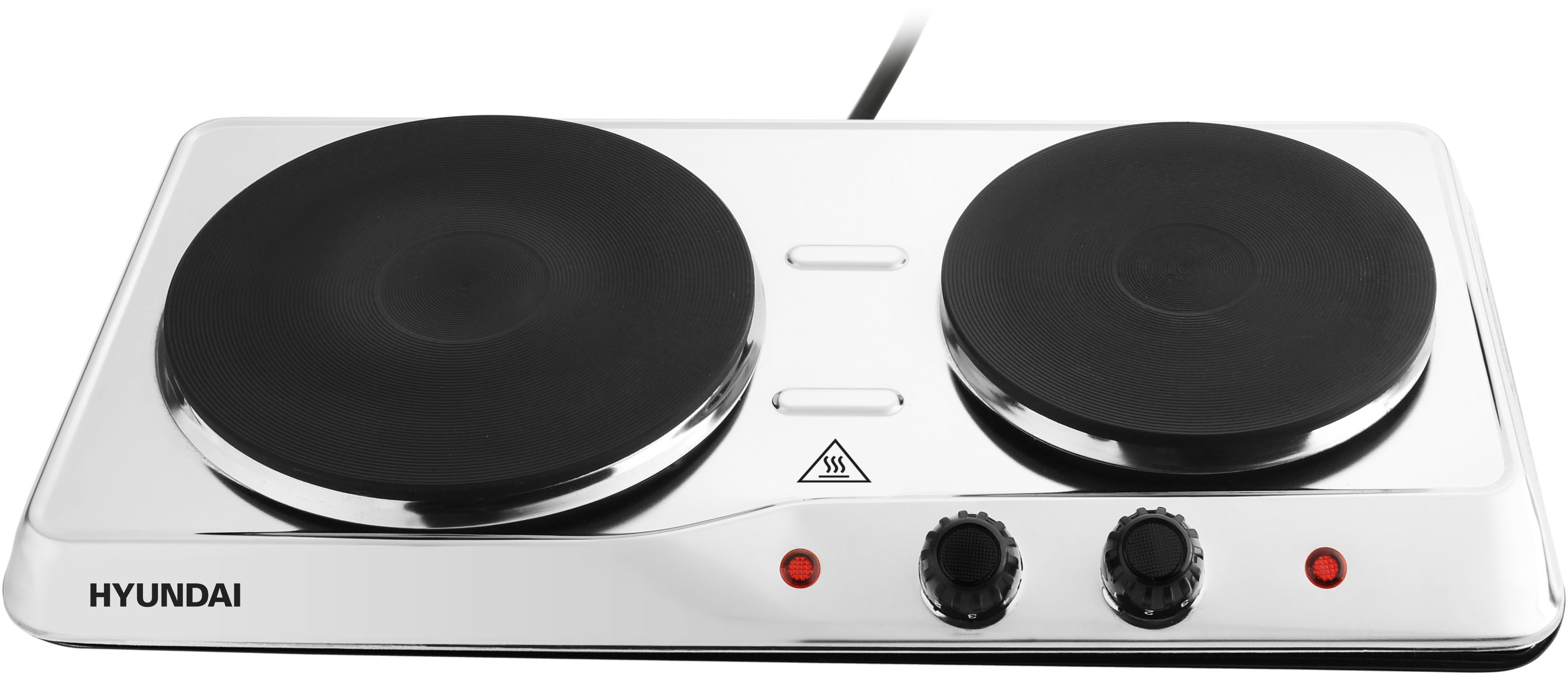 Hyundai Doppelkochplatte EP310E, 2500W, 2 Gussplatten Ø 18,5 cm/1500 W; 15,5 cm/1000 W, Thermostat