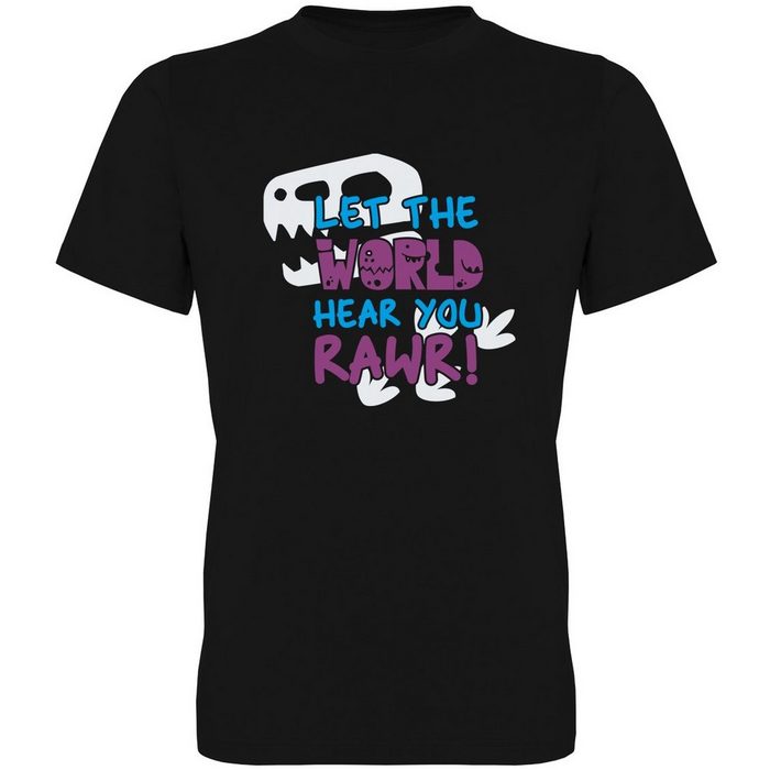 G-graphics T-Shirt Let the world hear you RAWR! Herren T-Shirt mit trendigem Frontprint Aufdruck auf der Vorderseite Spruch/Sprüche/Print/Motiv für jung & alt