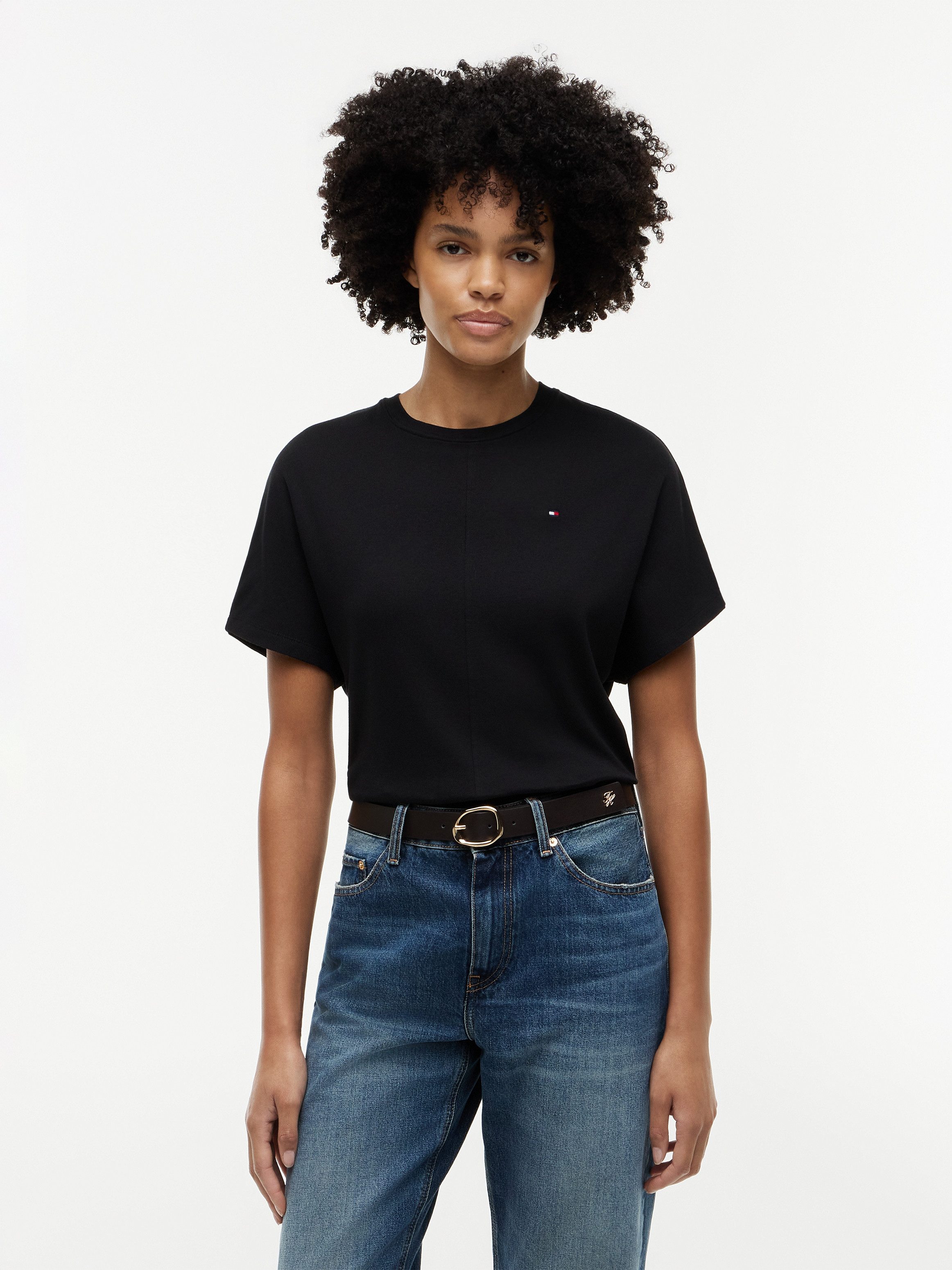Tommy Hilfiger 3/4-Arm-Shirt CODY REG BATWING C-NK SS TEE Baumwolle, 3/4 Ärmel