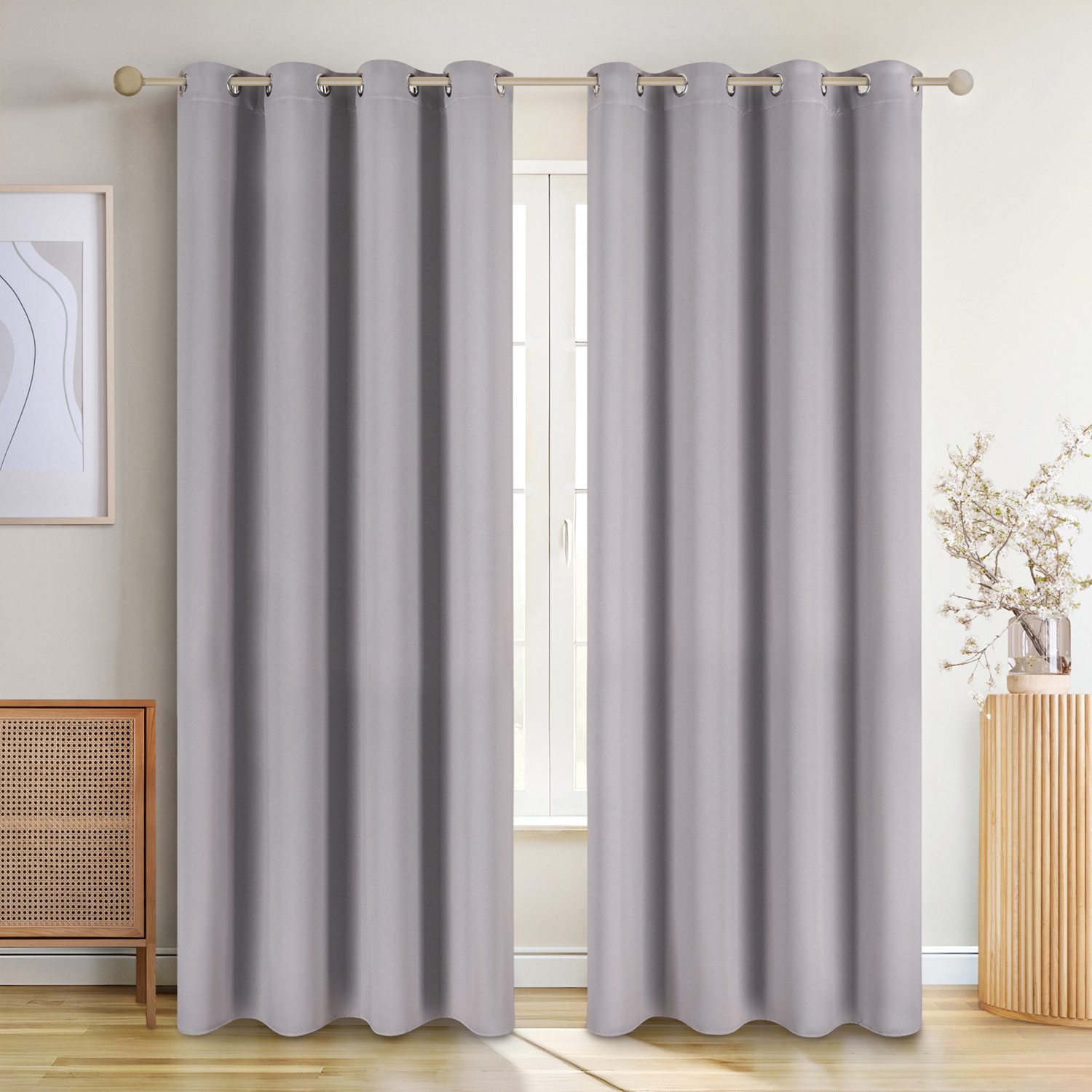 Blumtal Verdunkelungsvorhang 2er-Set Gardinen Wärmeisolierend Blickdicht (2 günstig online kaufen