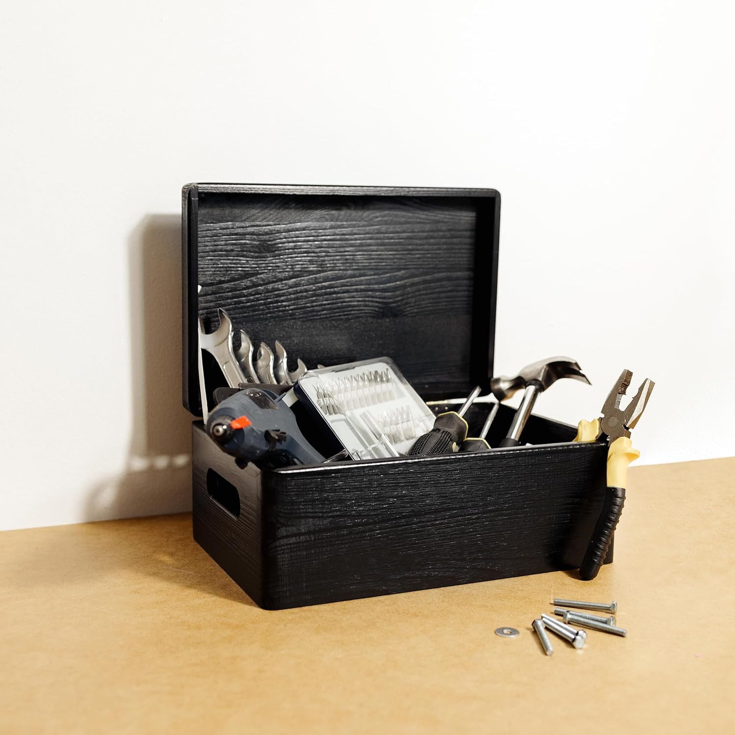 Creative Deco Holzkiste mit Deckel 30x20x14 cm (1cm)