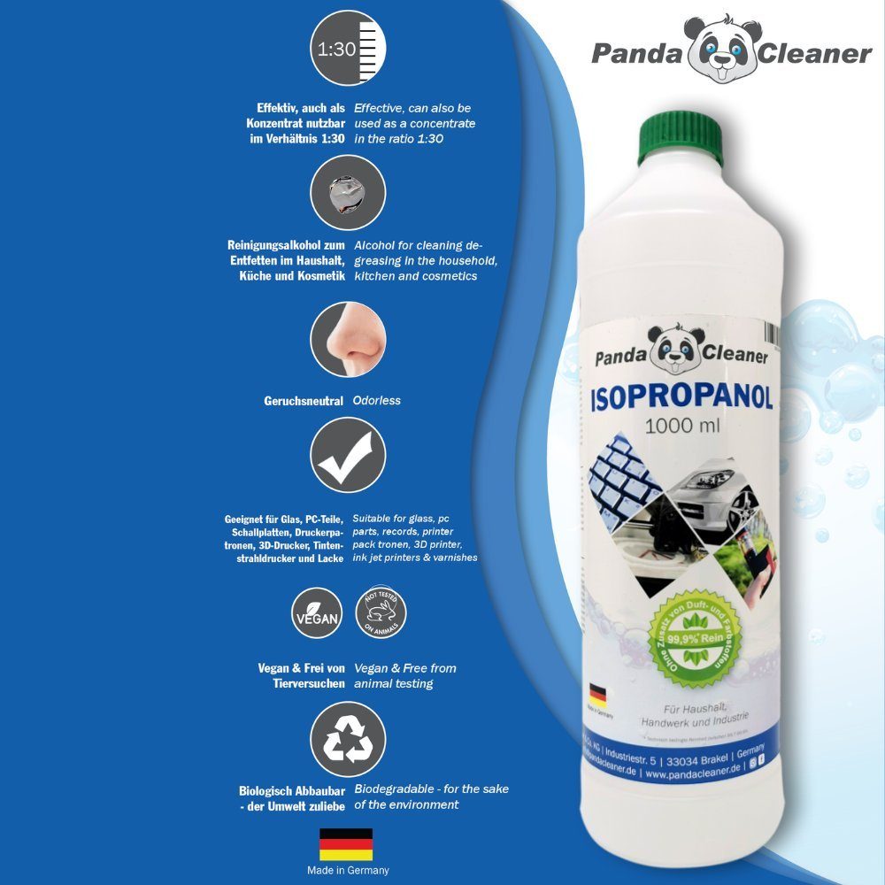 ml, Reinigungsalkohol Industrie - & Nachfülltinte (1x Isopropanol PandaCleaner für Haushalt, 250 Spray) - Handwerk
