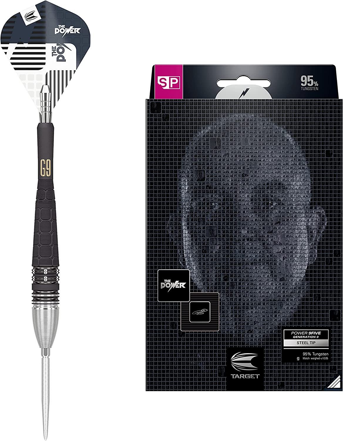 Dartpfeil Phil Taylor Power 9-Five Gen 9 95% Wolfram Steeldarts-Set 26G